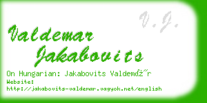 valdemar jakabovits business card